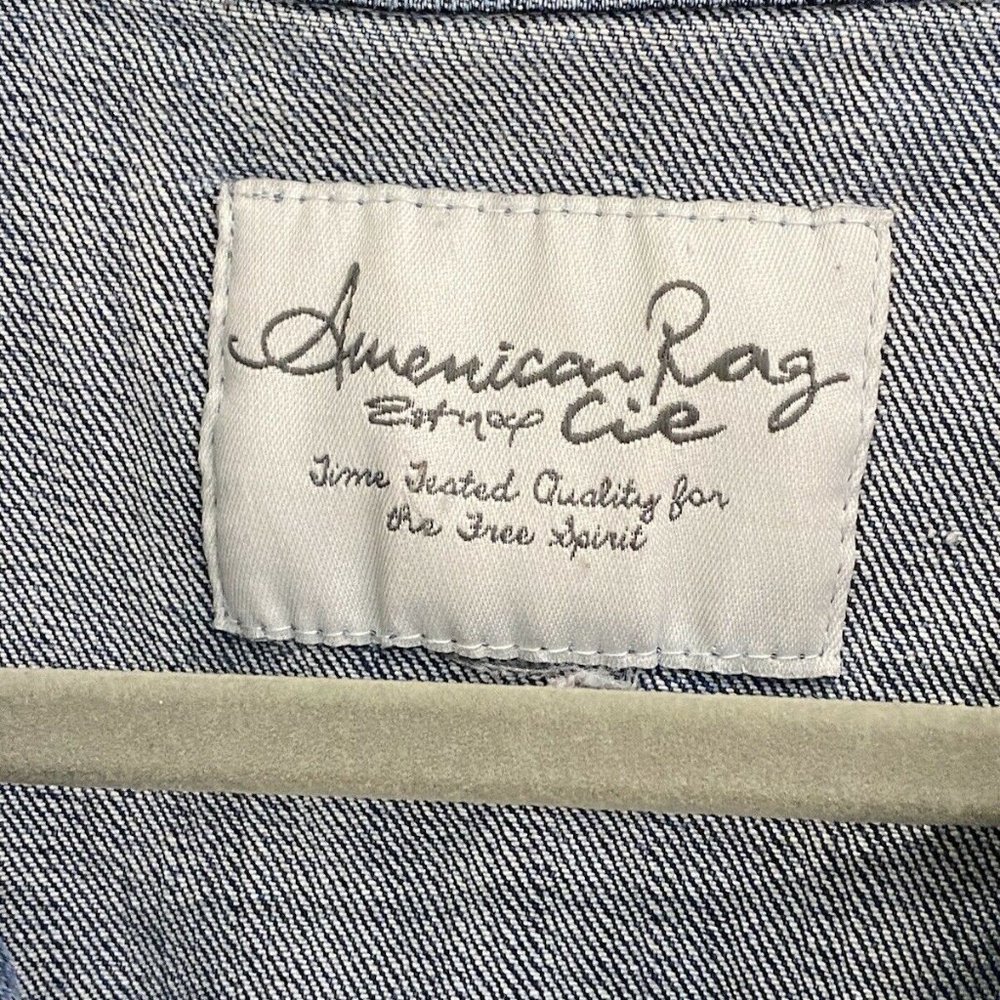 American Rag Cie Distressed Cropped Denim Jacket - Picture 6 of 12